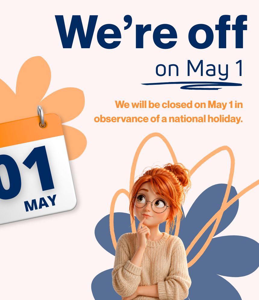 We’re off on May 1