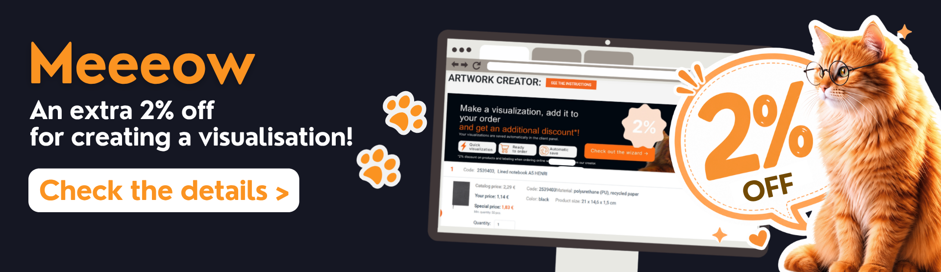 An extra 2% off for creating a visualisation!