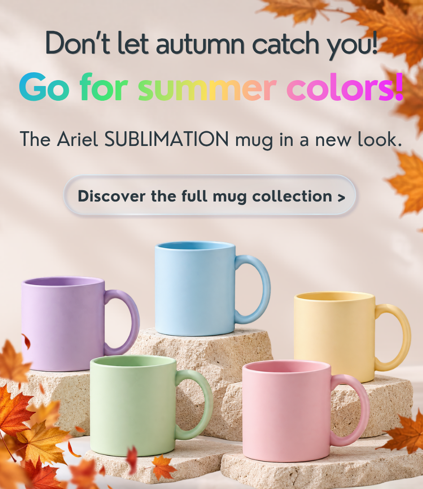 The Ariel SUBLIMATION mug in a new look