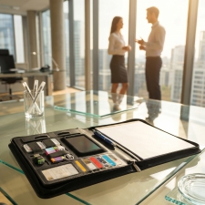 A4 folder with lined notebook and tablet pocket GASPARE