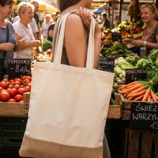 Cotton bag with jute bottom 140 g/m2 DOREEN