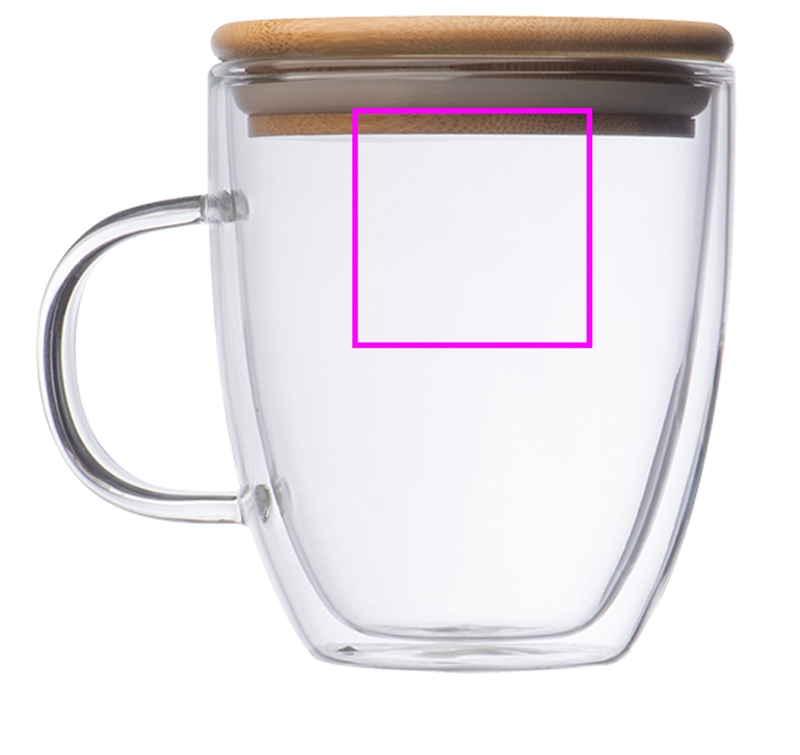 Glass mug with lid 350 ml CECIL