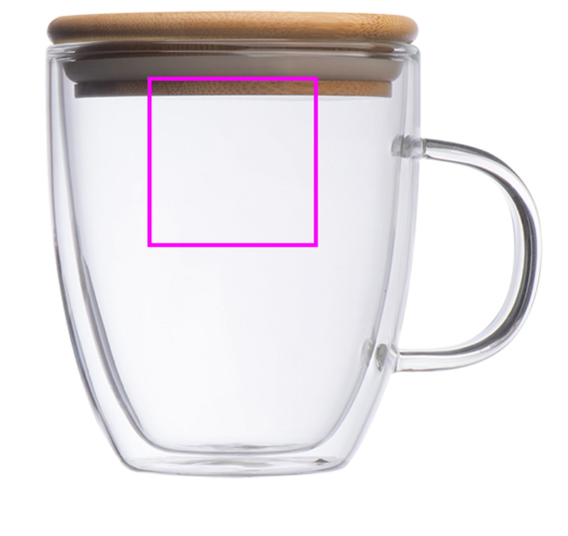 Glass mug with lid 350 ml CECIL