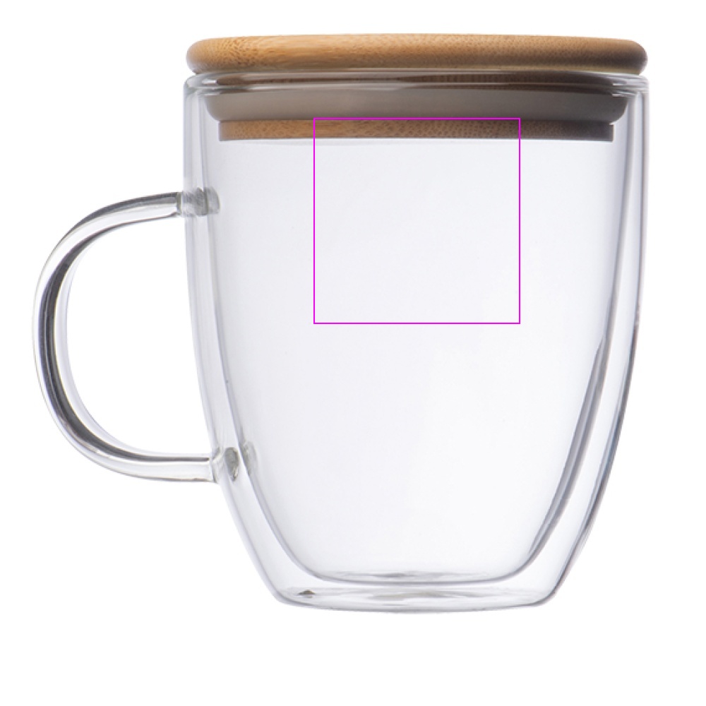 Glass mug with lid 350 ml CECIL