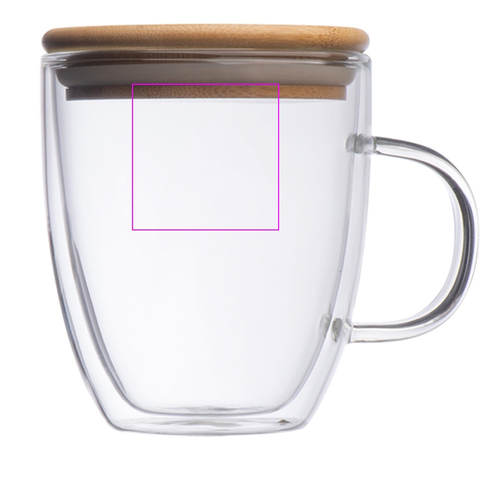 Glass mug with lid 350 ml CECIL