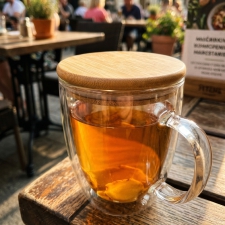 Glass mug with lid 350 ml CECIL