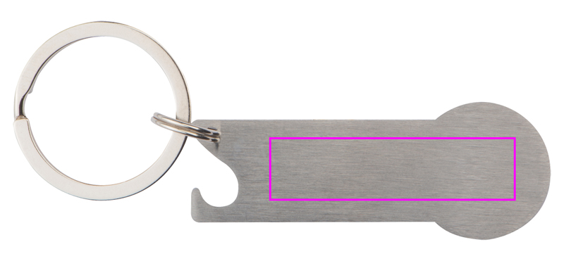 Metal bottle opener keyring with token RODNEY