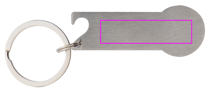 Metal bottle opener keyring with token RODNEY