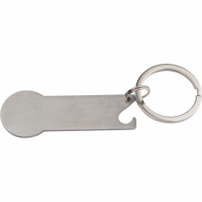 Metal bottle opener keyring with token RODNEY