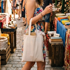Small cotton bag with short handles 140 g/m2 MARLENE