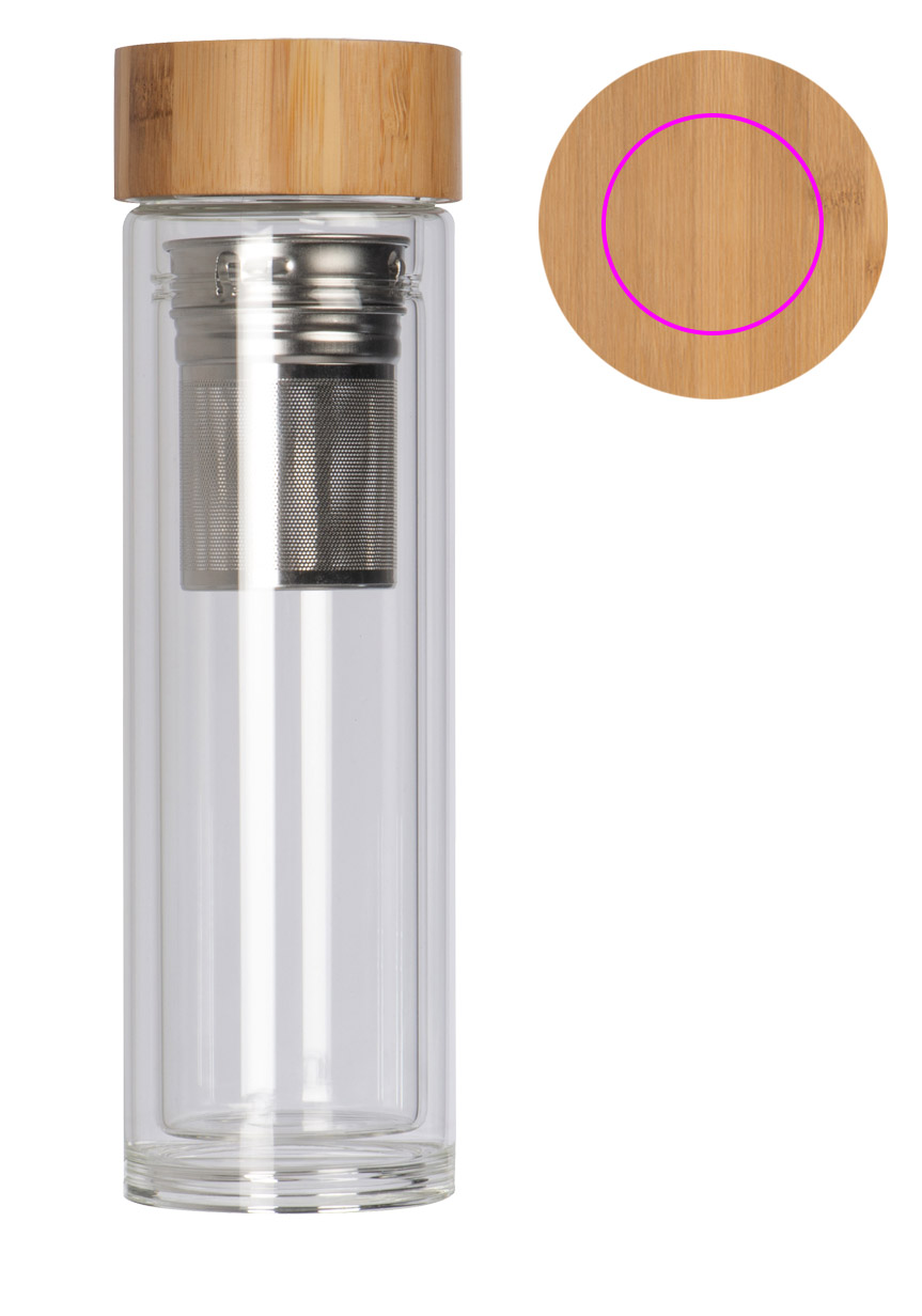 Glass thermal bottle 420 ml HENDRIK