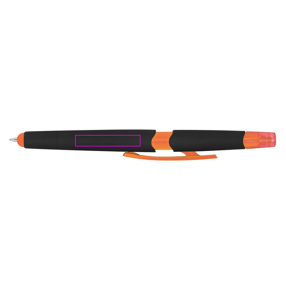 Plastic pen with highlighter touch pen EMMETT
