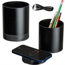 Desk stand with inductive charger