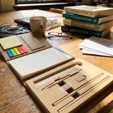 Folder with lined notebook and writing accessories CALVIN