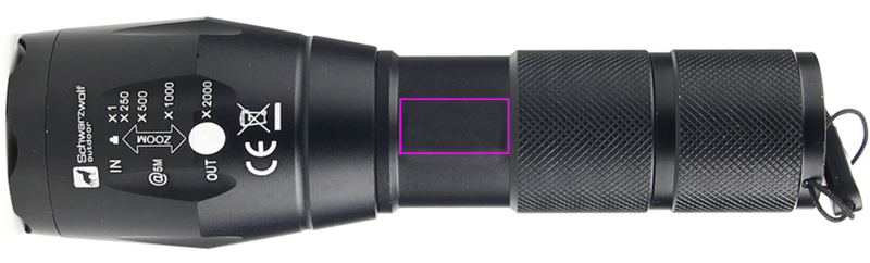 Flashlight DELGADA Schwarzwolf
