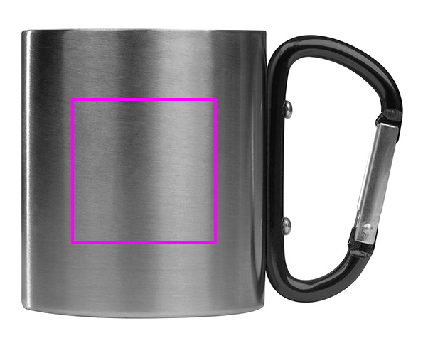Metal mug with carabiner 200 ml ANGELICA