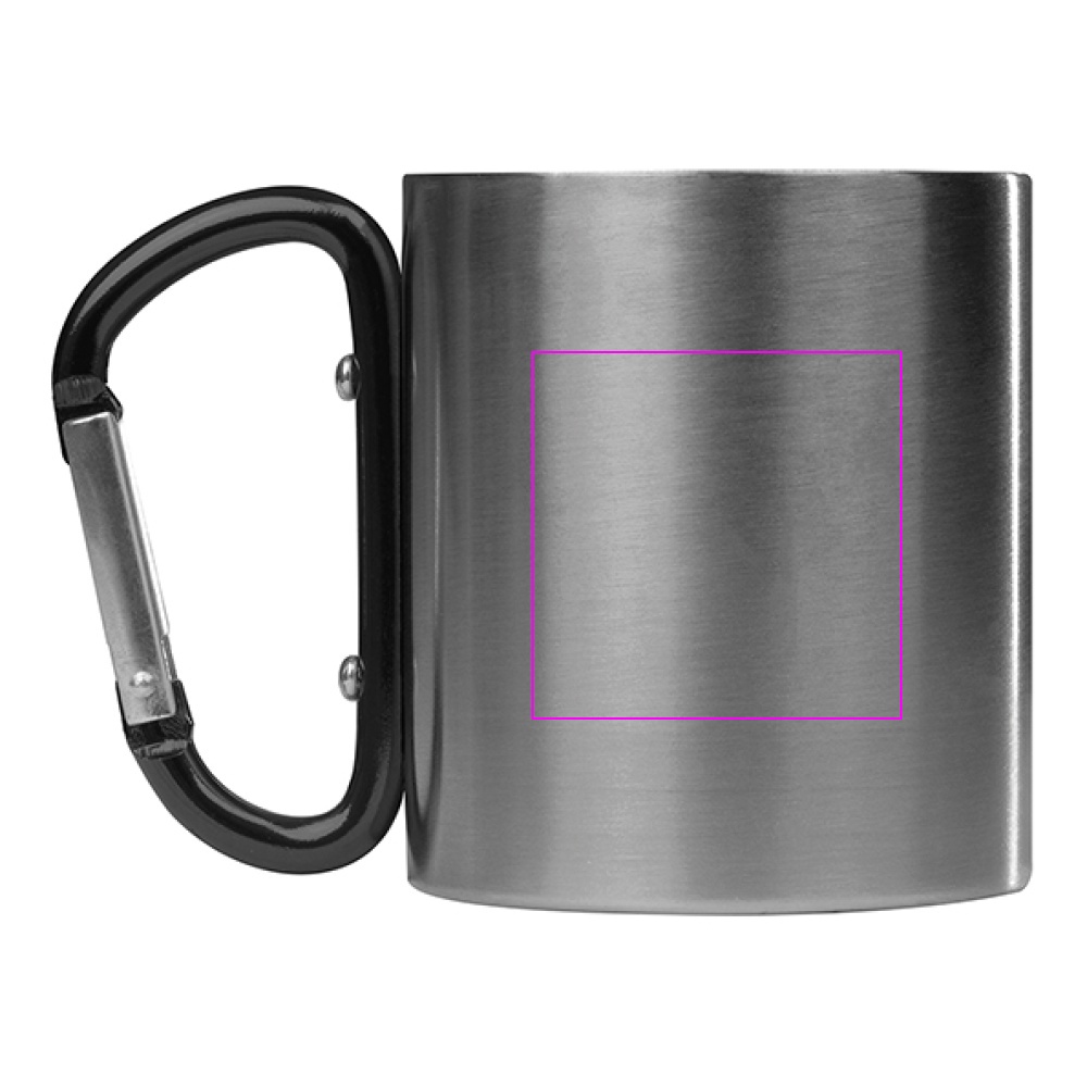 Metal mug with carabiner 200 ml ANGELICA