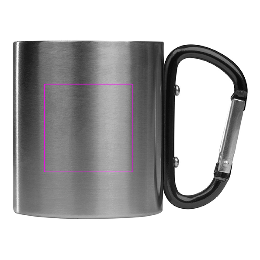 Metal mug with carabiner 200 ml ANGELICA