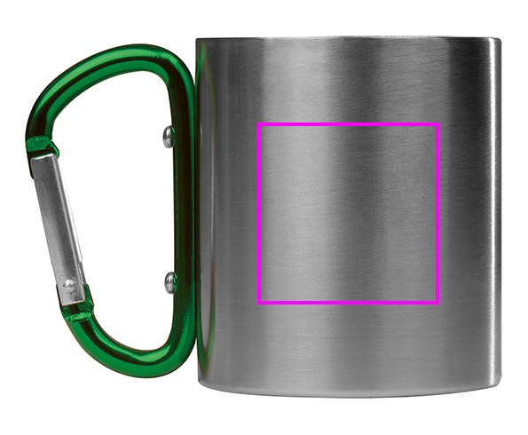 Metal mug with carabiner 200 ml ANGELICA