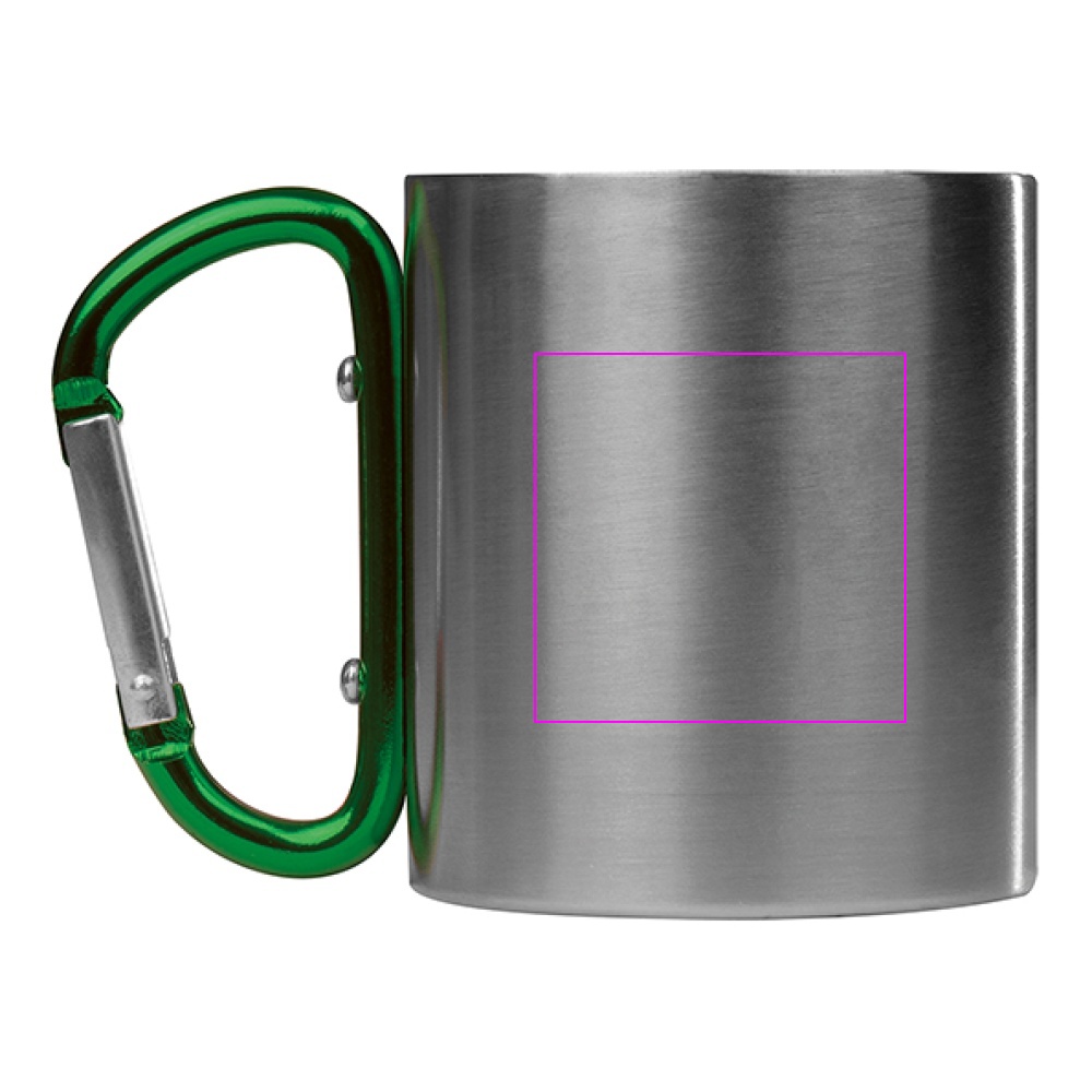 Metal mug with carabiner 200 ml ANGELICA
