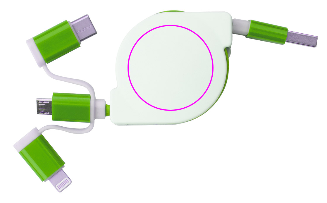 Retractable charging cable with 3 plugs NICO