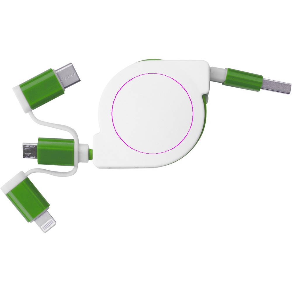 Retractable charging cable with 3 plugs NICO