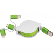 Retractable charging cable with 3 plugs NICO