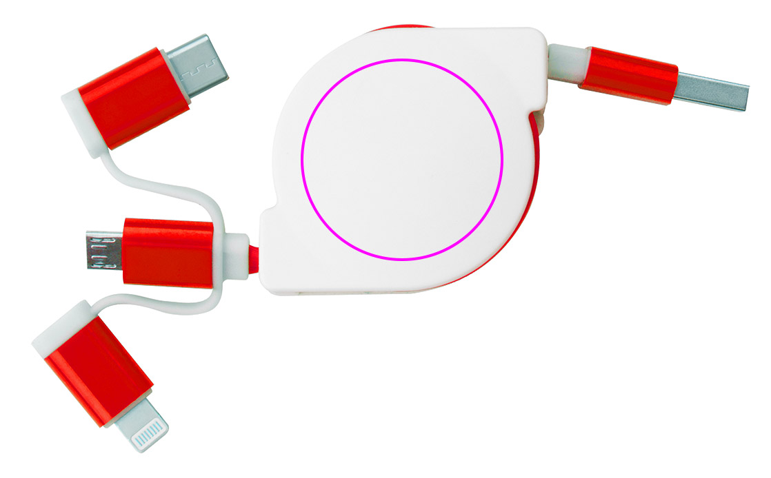 Retractable charging cable with 3 plugs NICO