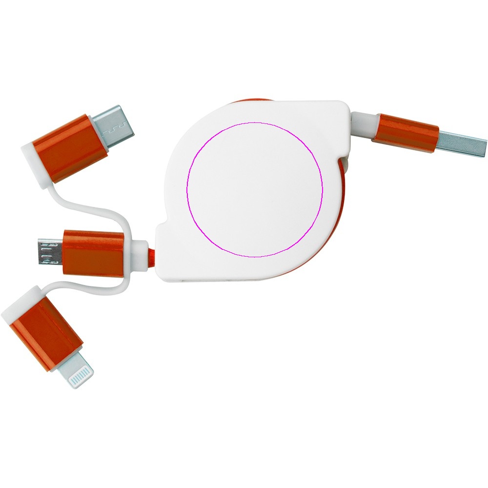 Retractable charging cable with 3 plugs NICO
