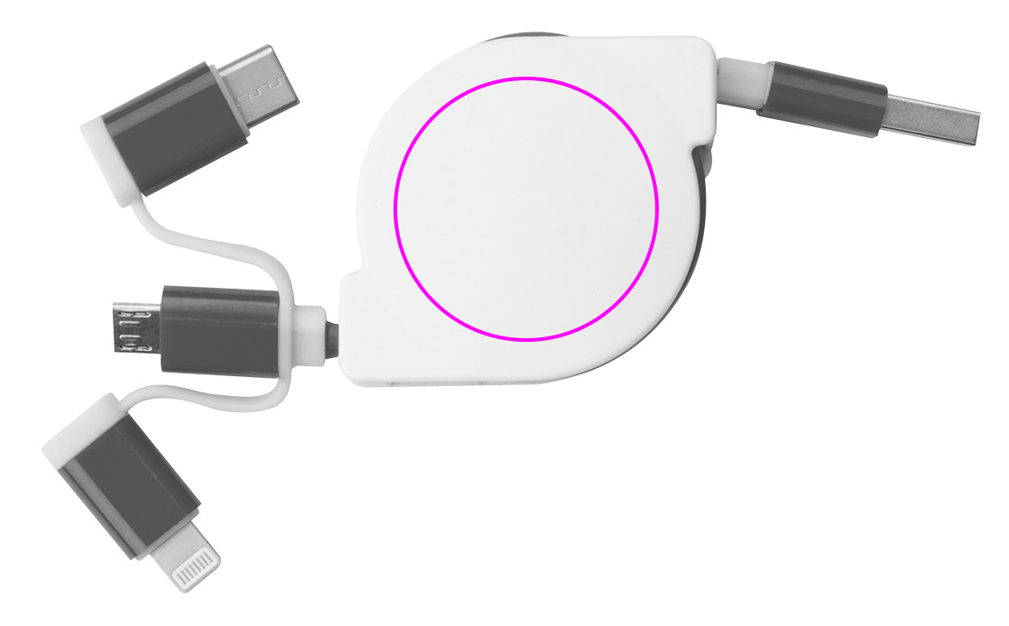 Retractable charging cable with 3 plugs NICO
