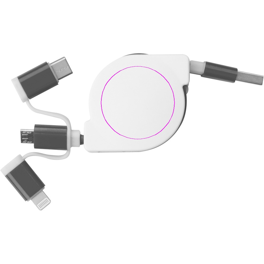 Retractable charging cable with 3 plugs NICO