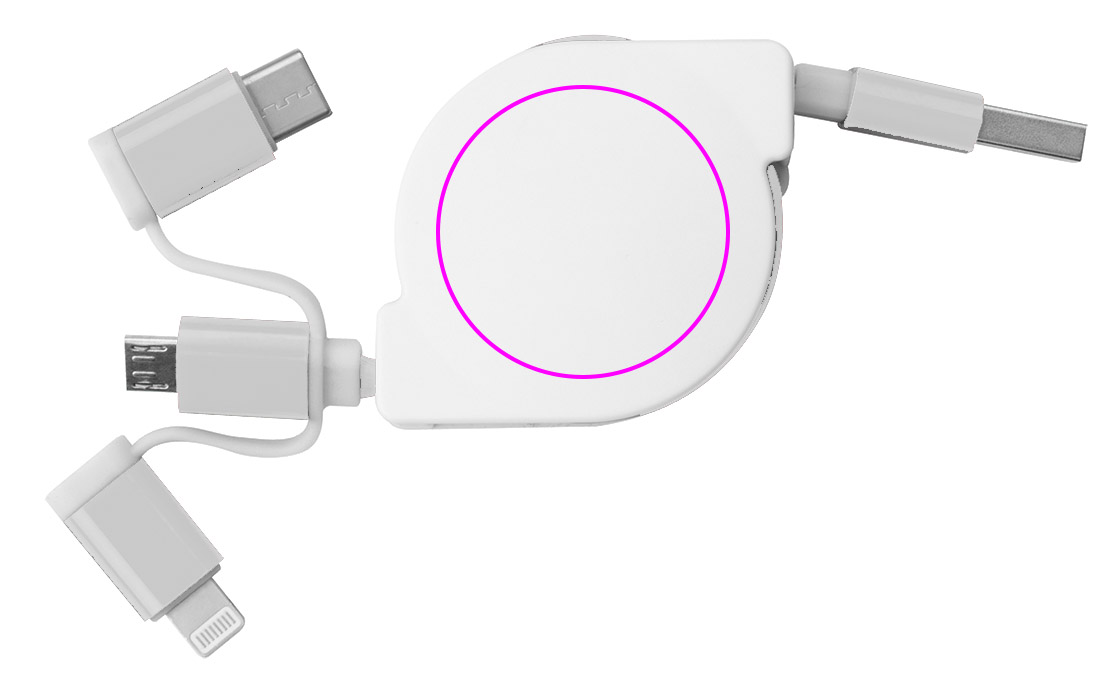 Retractable charging cable with 3 plugs NICO