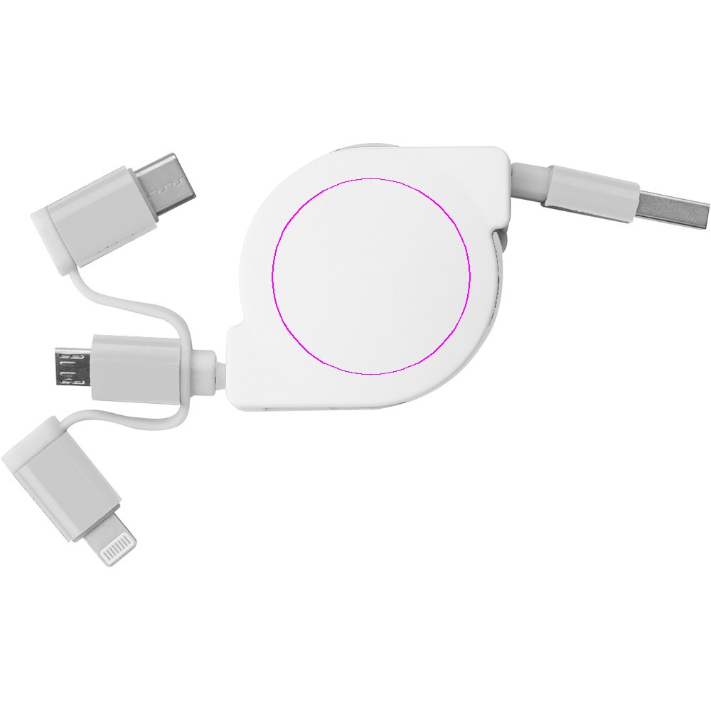 Retractable charging cable with 3 plugs NICO