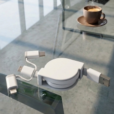 Retractable charging cable with 3 plugs NICO