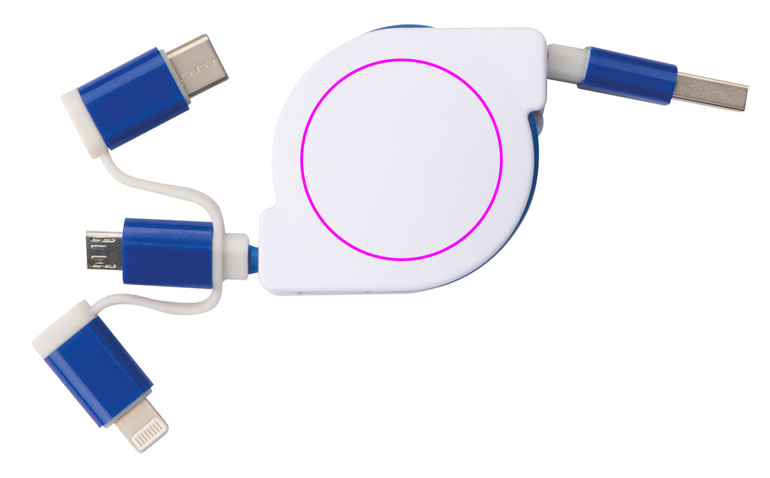 Retractable charging cable with 3 plugs NICO
