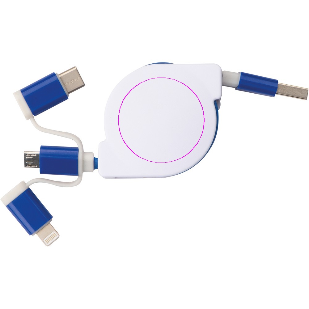 Retractable charging cable with 3 plugs NICO