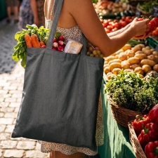 Recycled cotton bag with long handles 140 g/m2 LAMBERTO