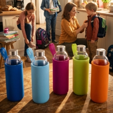 Glass bottle with sleeve 1000 ml JESSICA