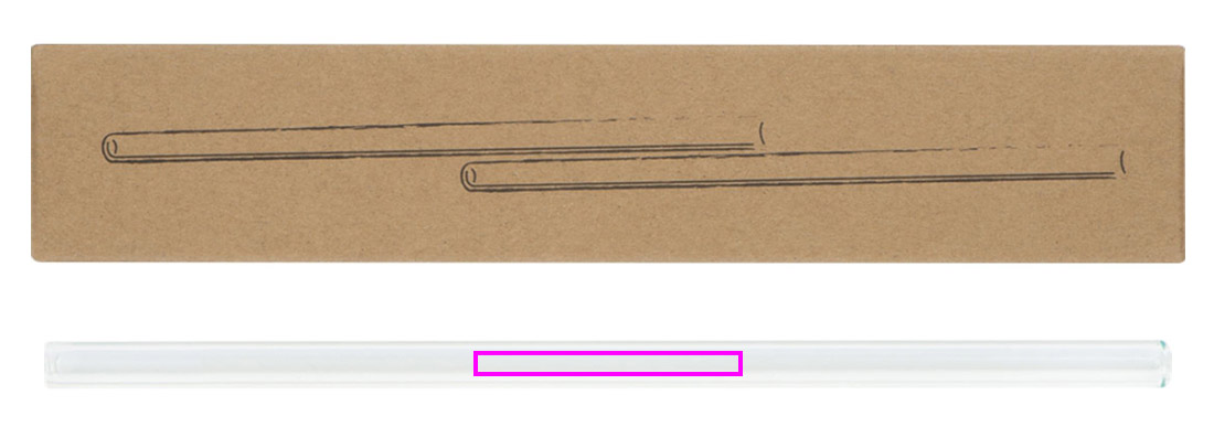 Glass drinking straws 2 pcs 21 cm MARCELINA
