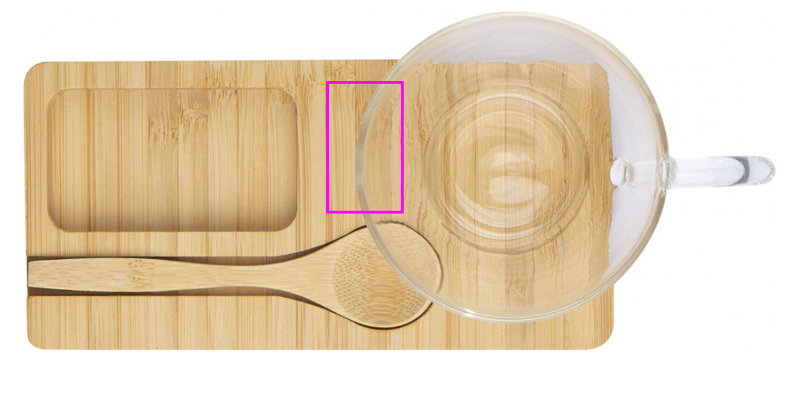 Tray with spoon and glass cup 150 ml ROSA