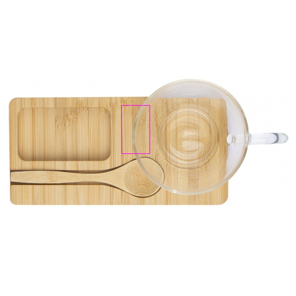 Tray with spoon and glass cup 150 ml ROSA