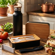 Lunch box set with cutlery and 500 ml thermal bottle STEPHAN