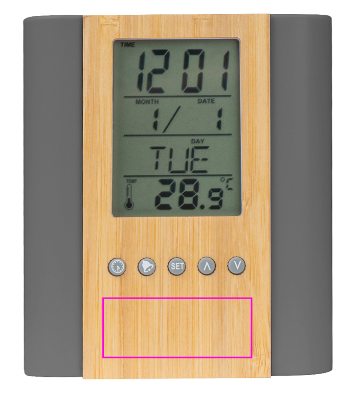 Desk stand with clock STEFANO