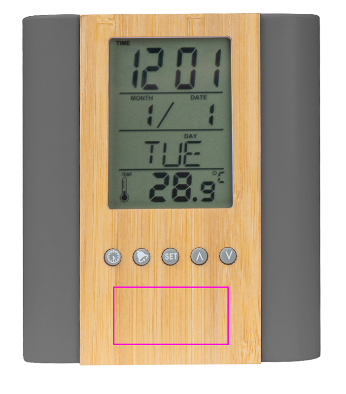 Desk stand with clock STEFANO