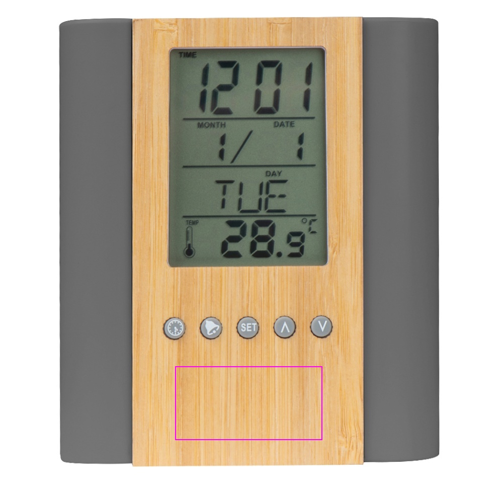 Desk stand with clock STEFANO