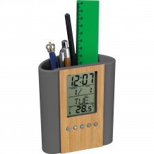 Desk stand with clock STEFANO