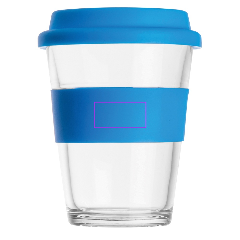 Glass mug with lid 300 ml AMANDA