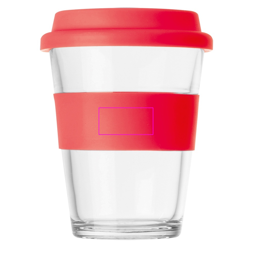 Glass mug with lid 300 ml AMANDA