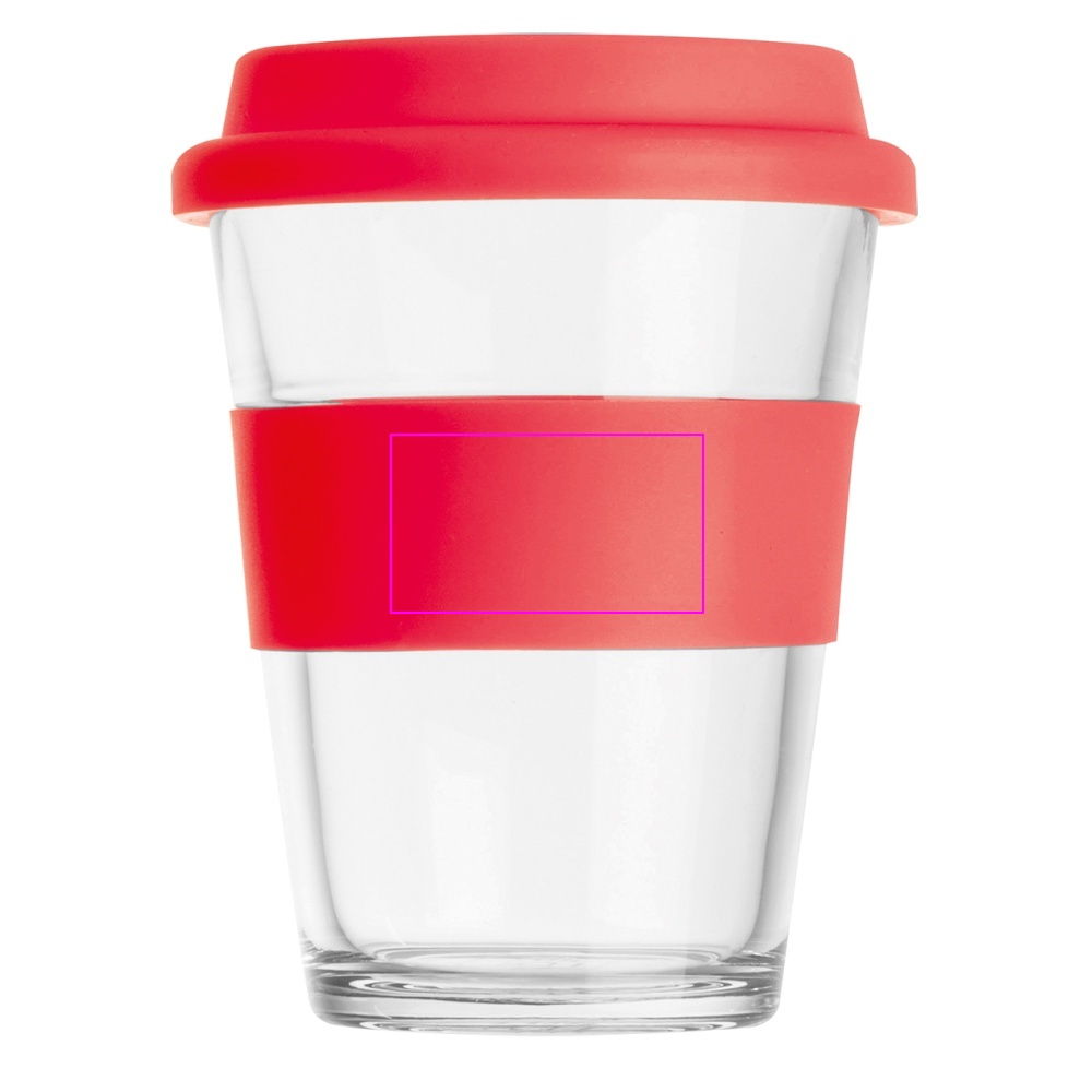 Glass mug with lid 300 ml AMANDA
