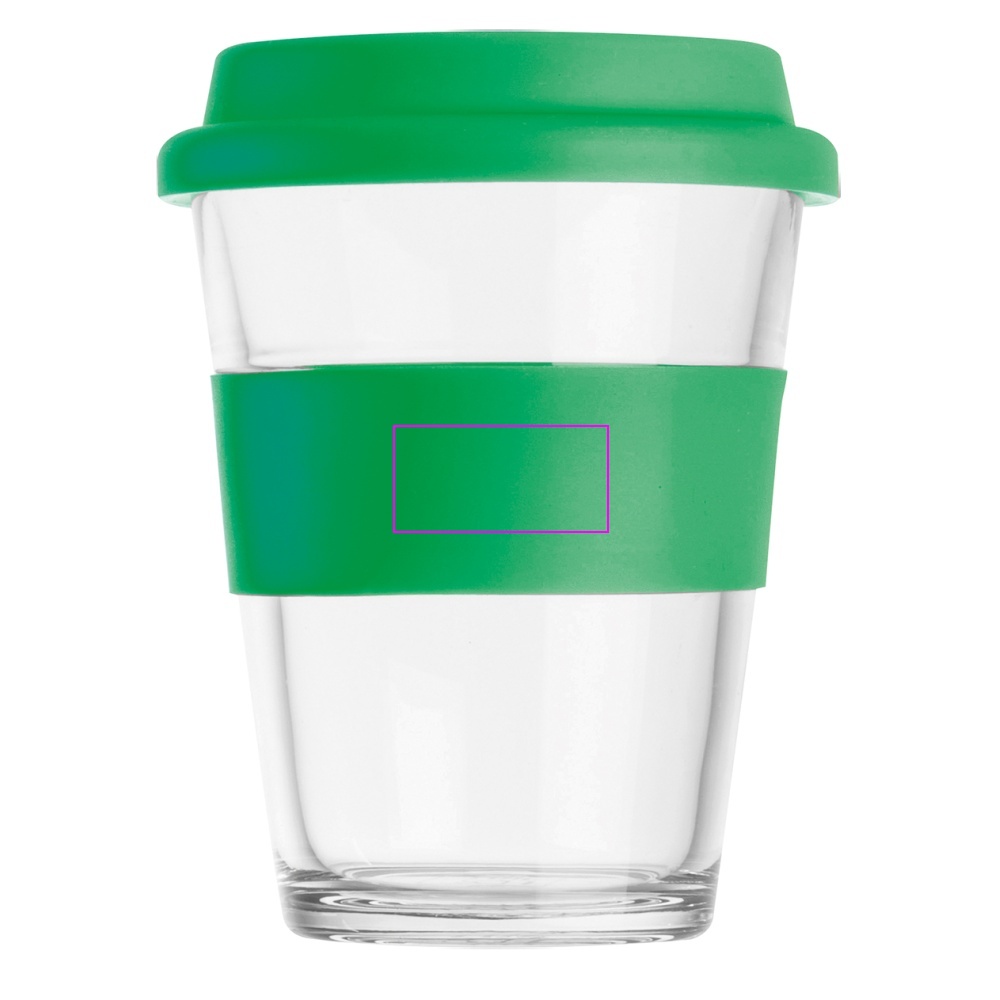 Glass mug with lid 300 ml AMANDA
